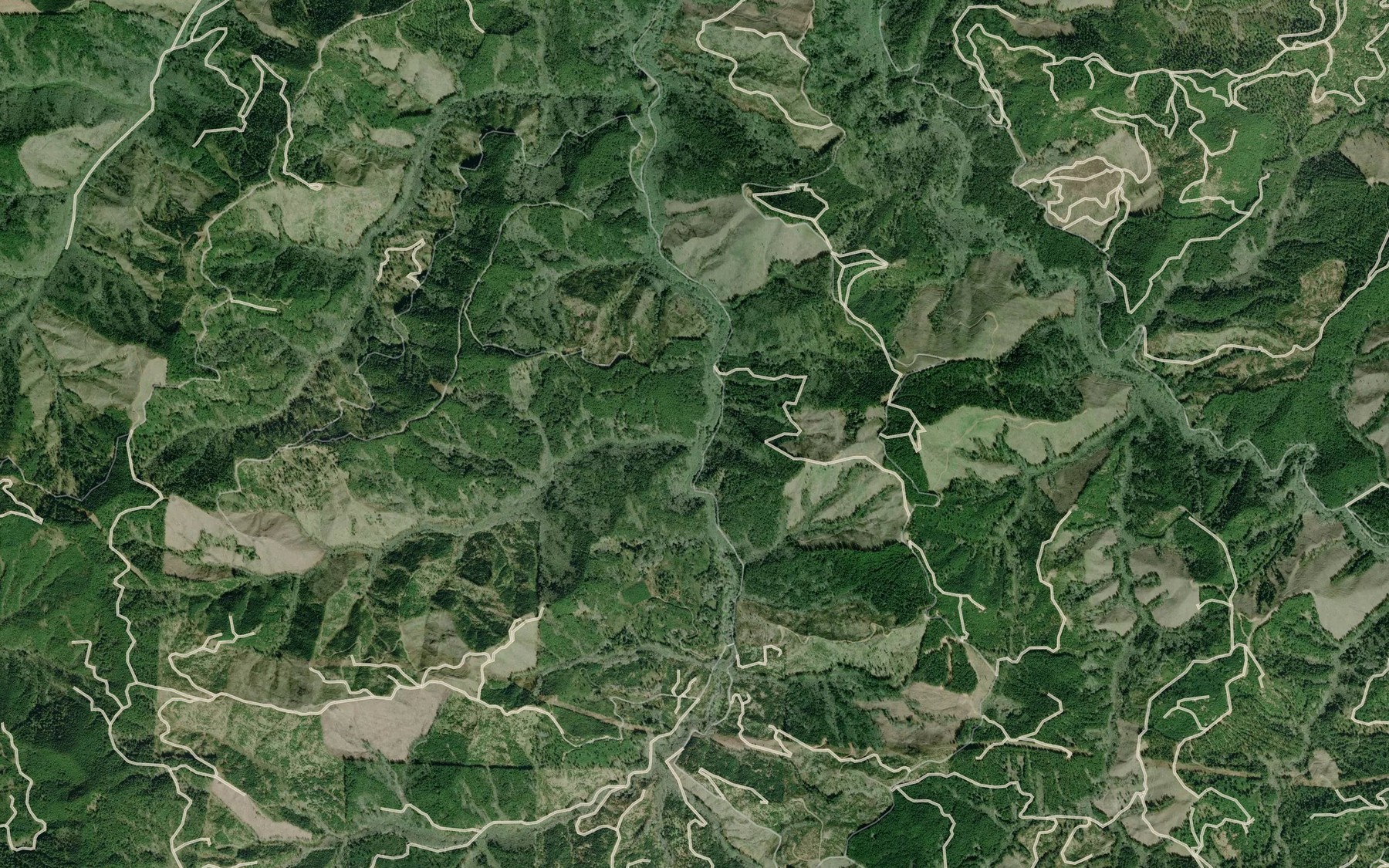 Satellite map of the Bill Creek