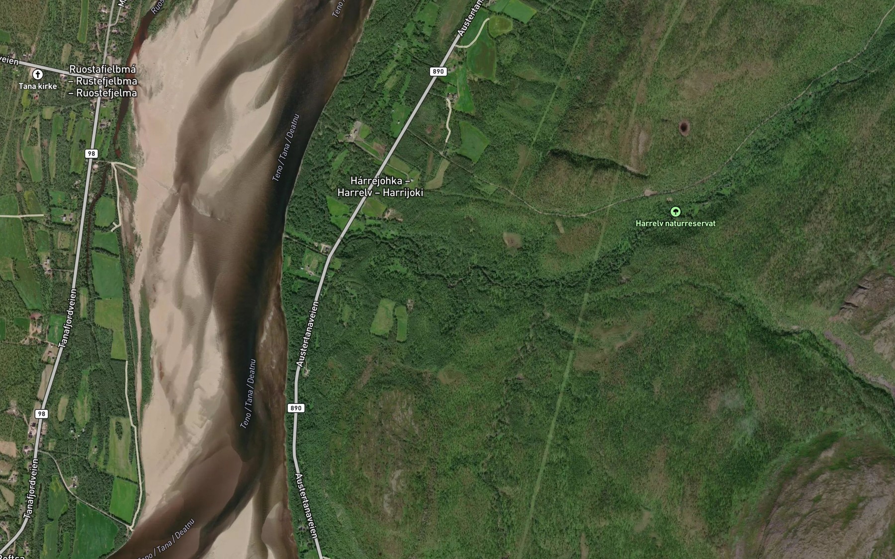 Satellite map of the Harrelva