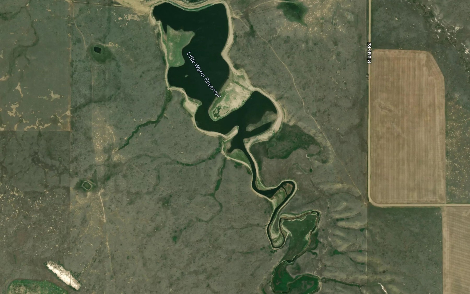 Satellite map of the Little Warm Reservoir
