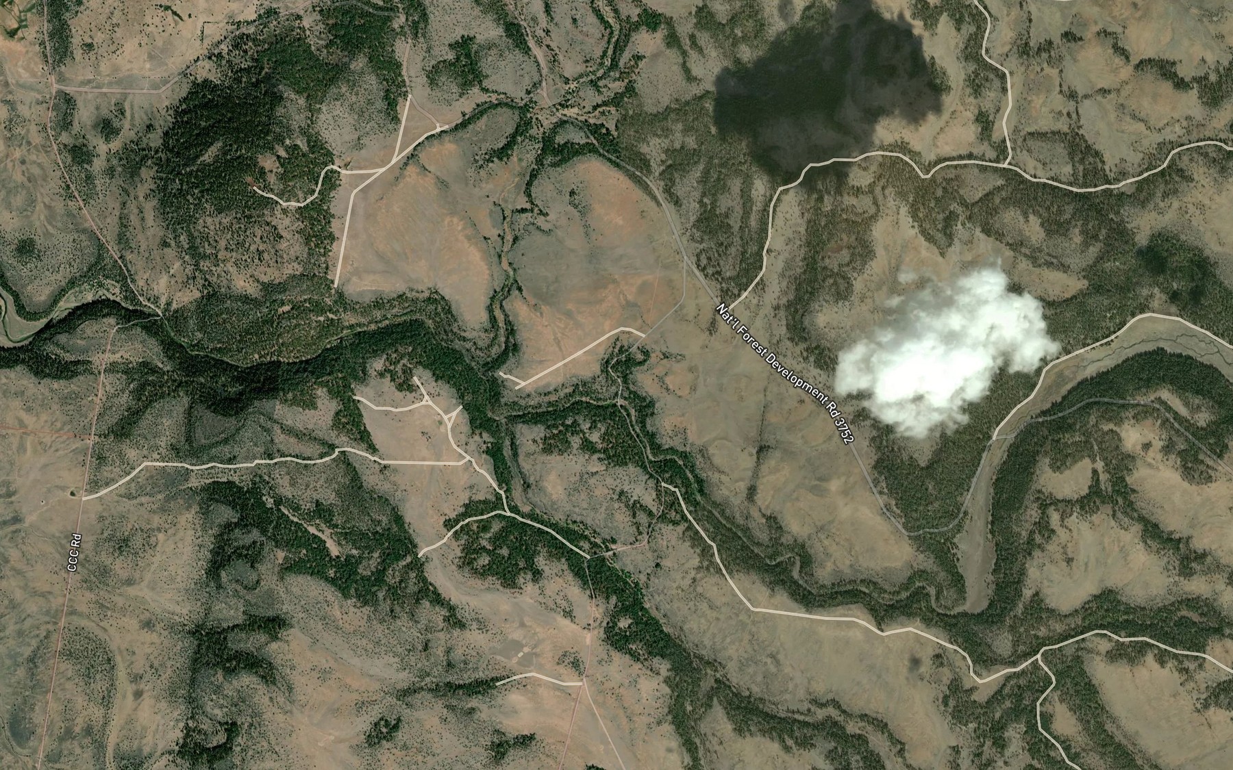 Satellite map of the Moonshine Spring