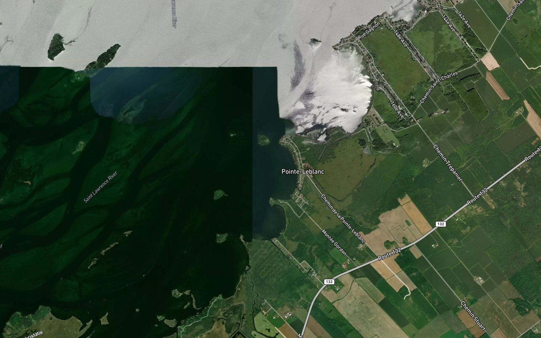 Satellite map of the Baie a Leblanc