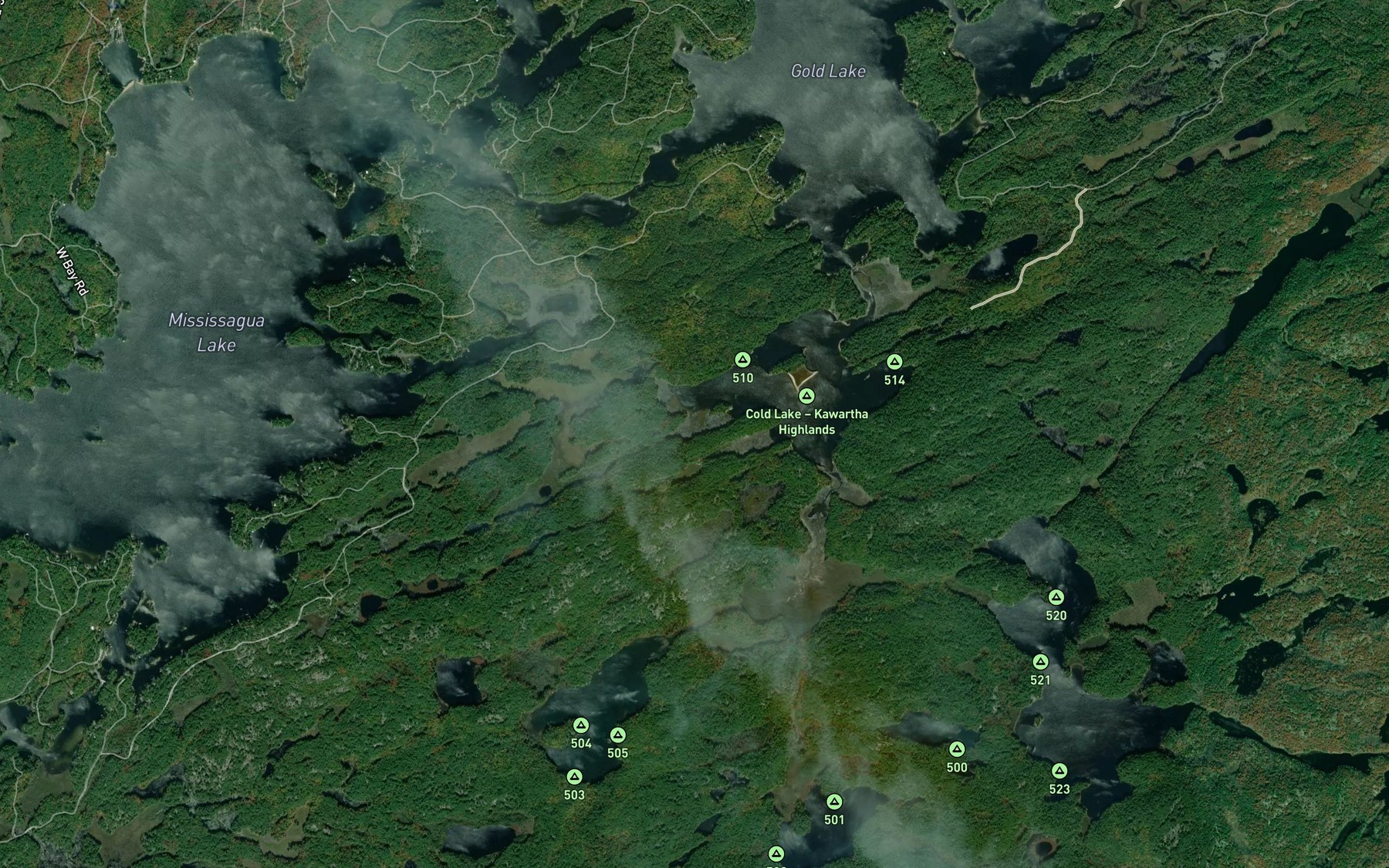 Satellite map of the Cloudy Creek