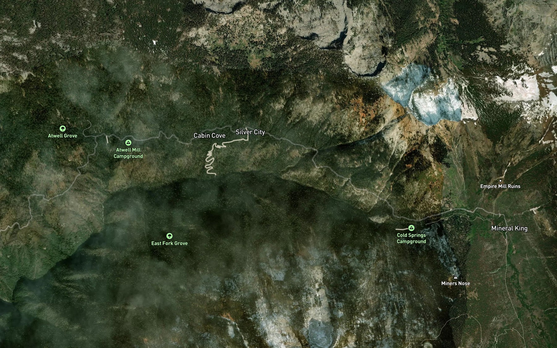 Satellite map of the Highbridge Creek