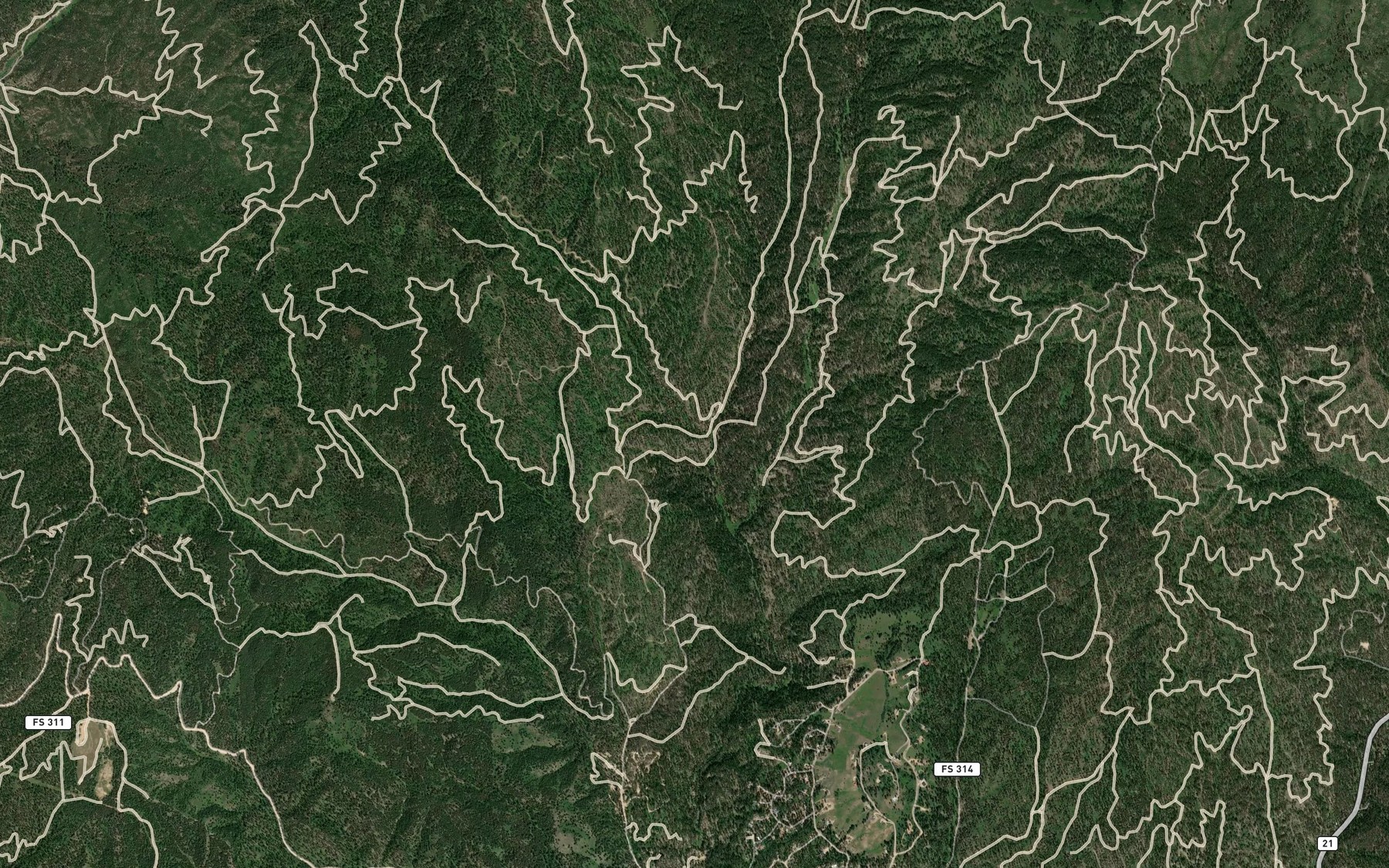 Satellite map of the Wolf Creek