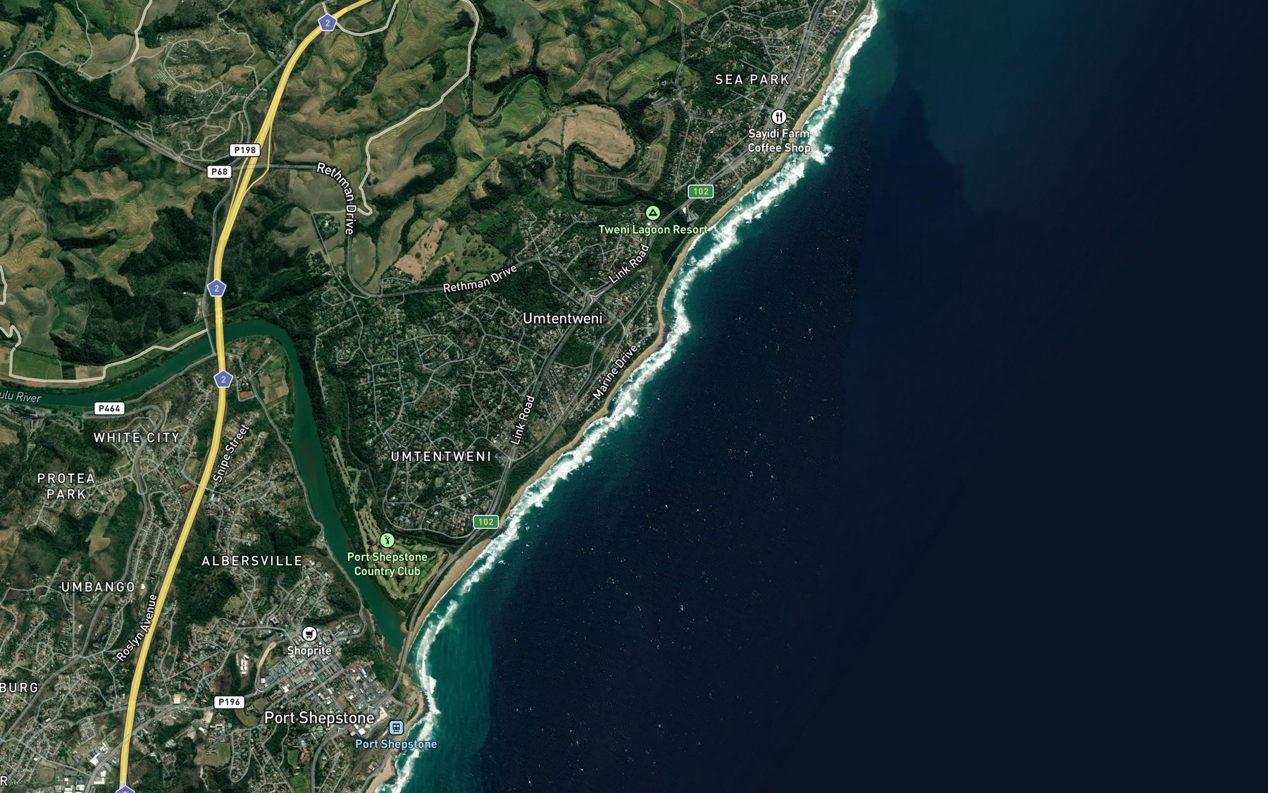 Satellite map of the Anchor Bay