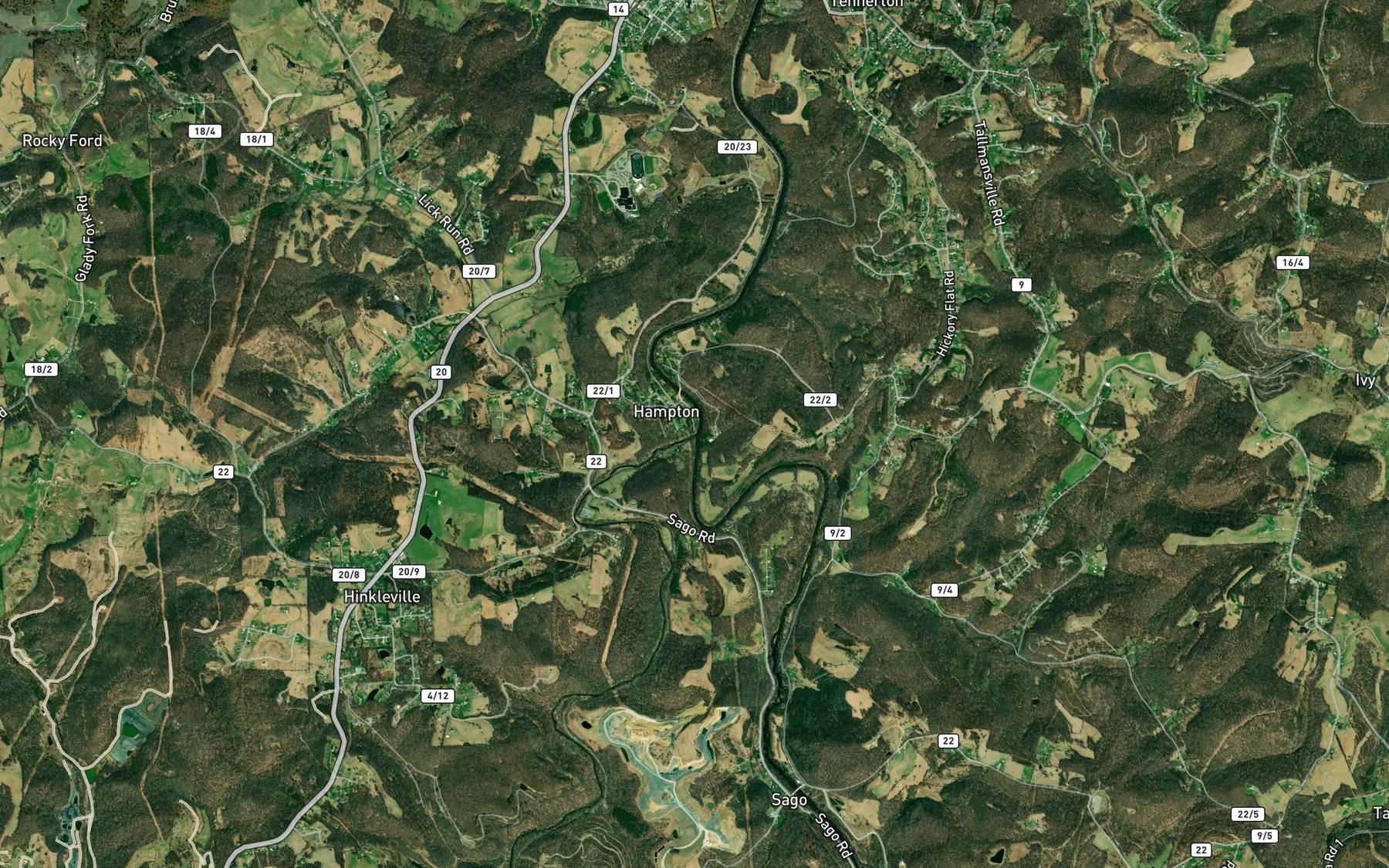 Satellite map of the French Creek