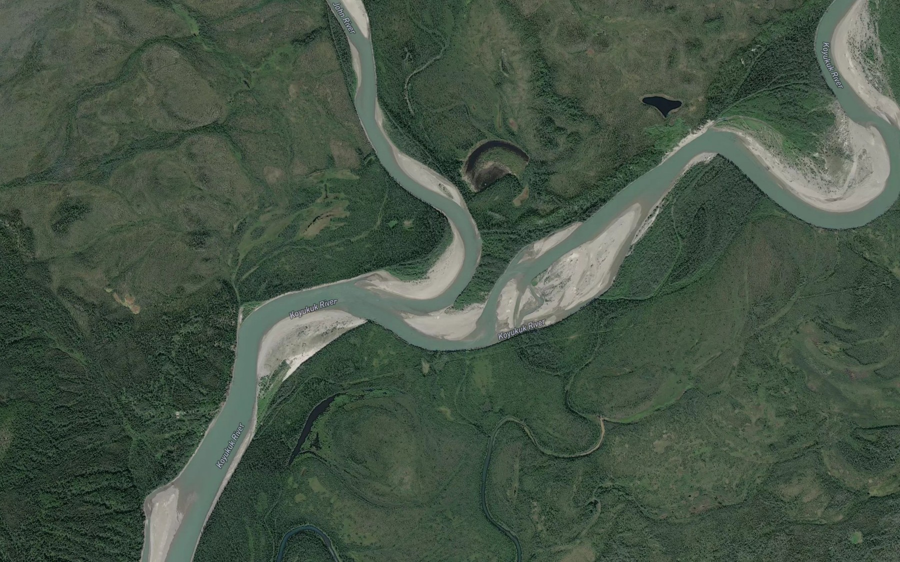 Satellite map of the John River