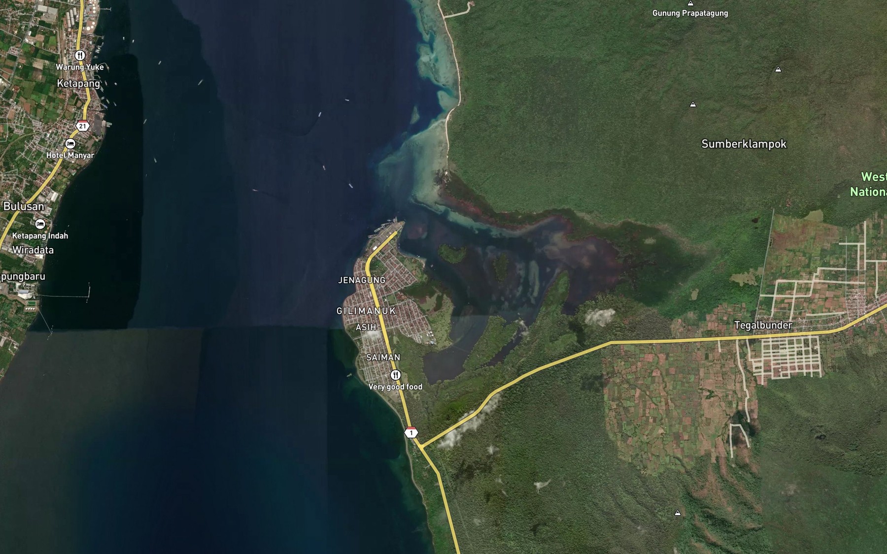 Satellite map of the Teluk Gilimanuk
