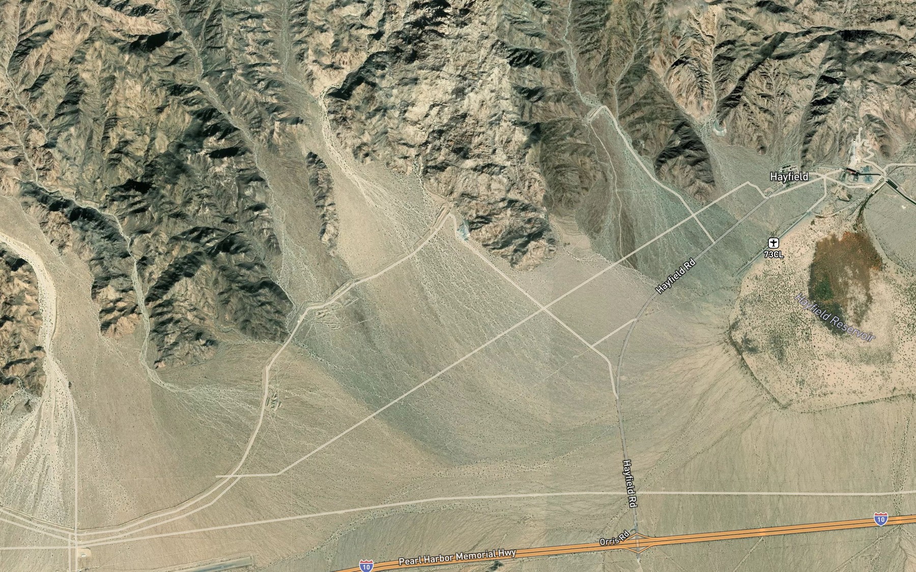 Satellite map of the Red Butte Wash
