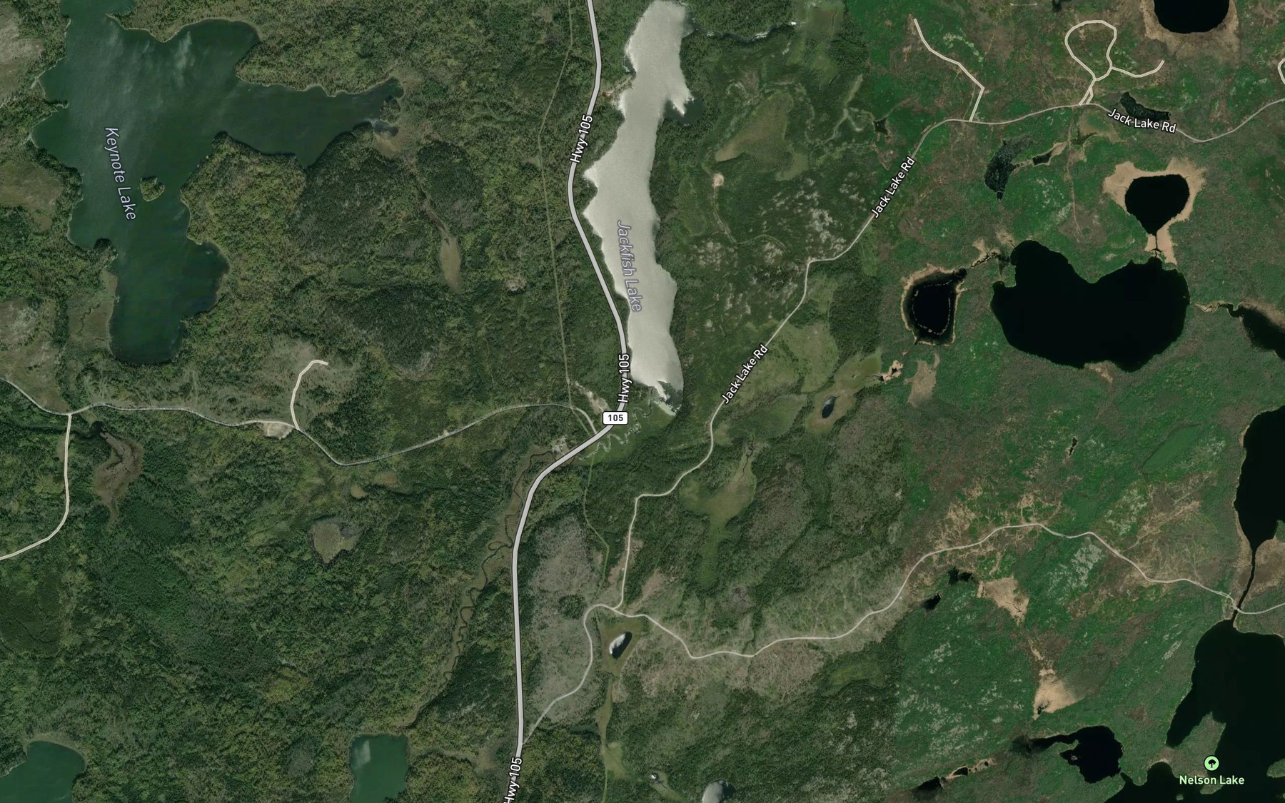 Satellite map of the Pickerel Creek