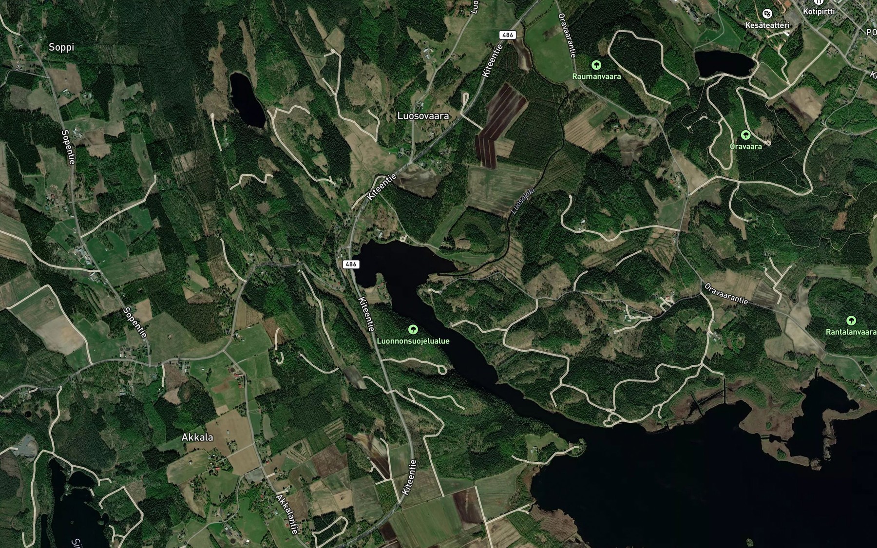 Satellite map of the Luosojoki