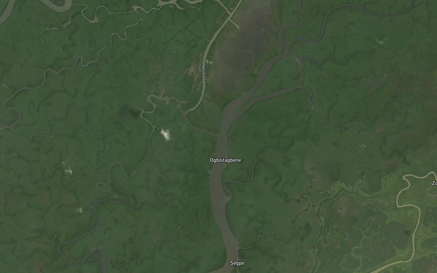 Satellite map of the Apoi Creek
