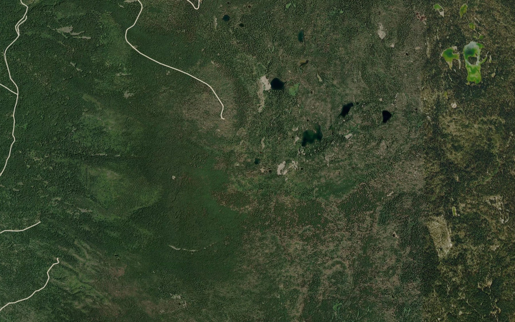 Satellite map of the Blue Canyon Lake