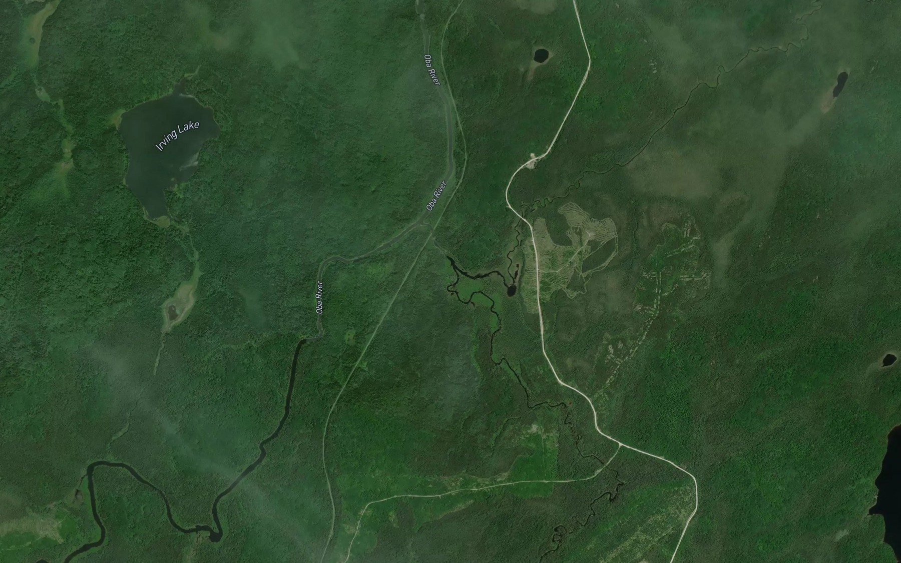 Satellite map of the Akron Creek