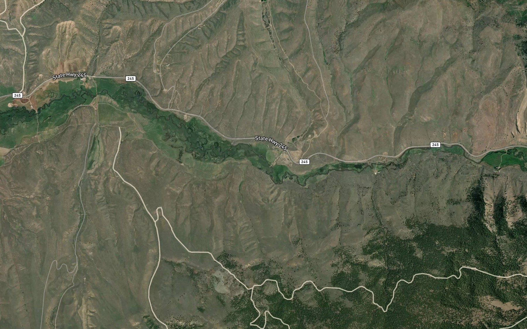 Satellite map of the Pine Creek
