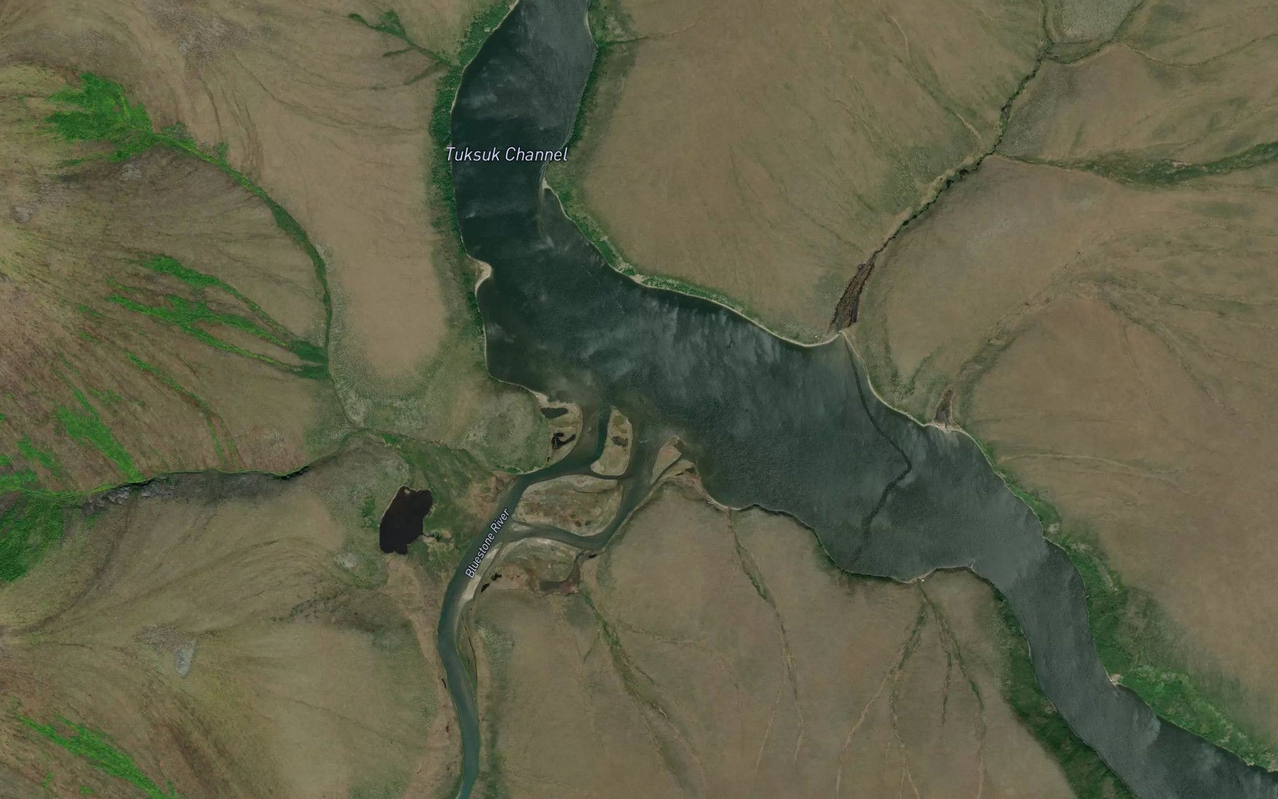 Satellite map of the Bluestone River