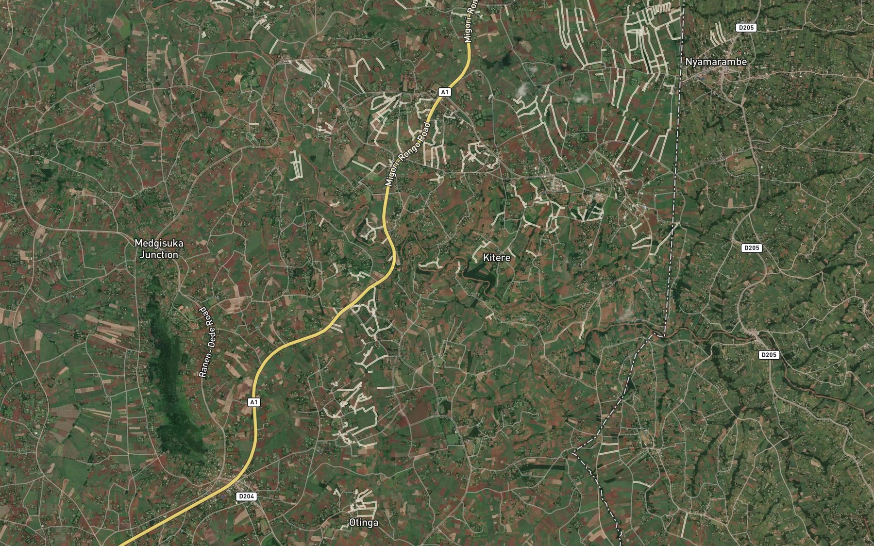 Satellite map of the Kitembe