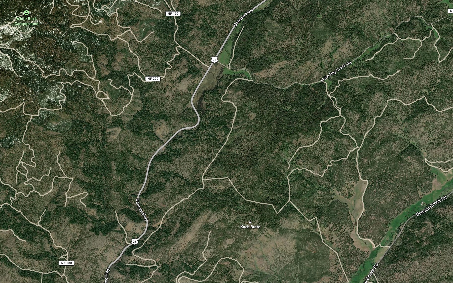 Satellite map of the Pothole Spring
