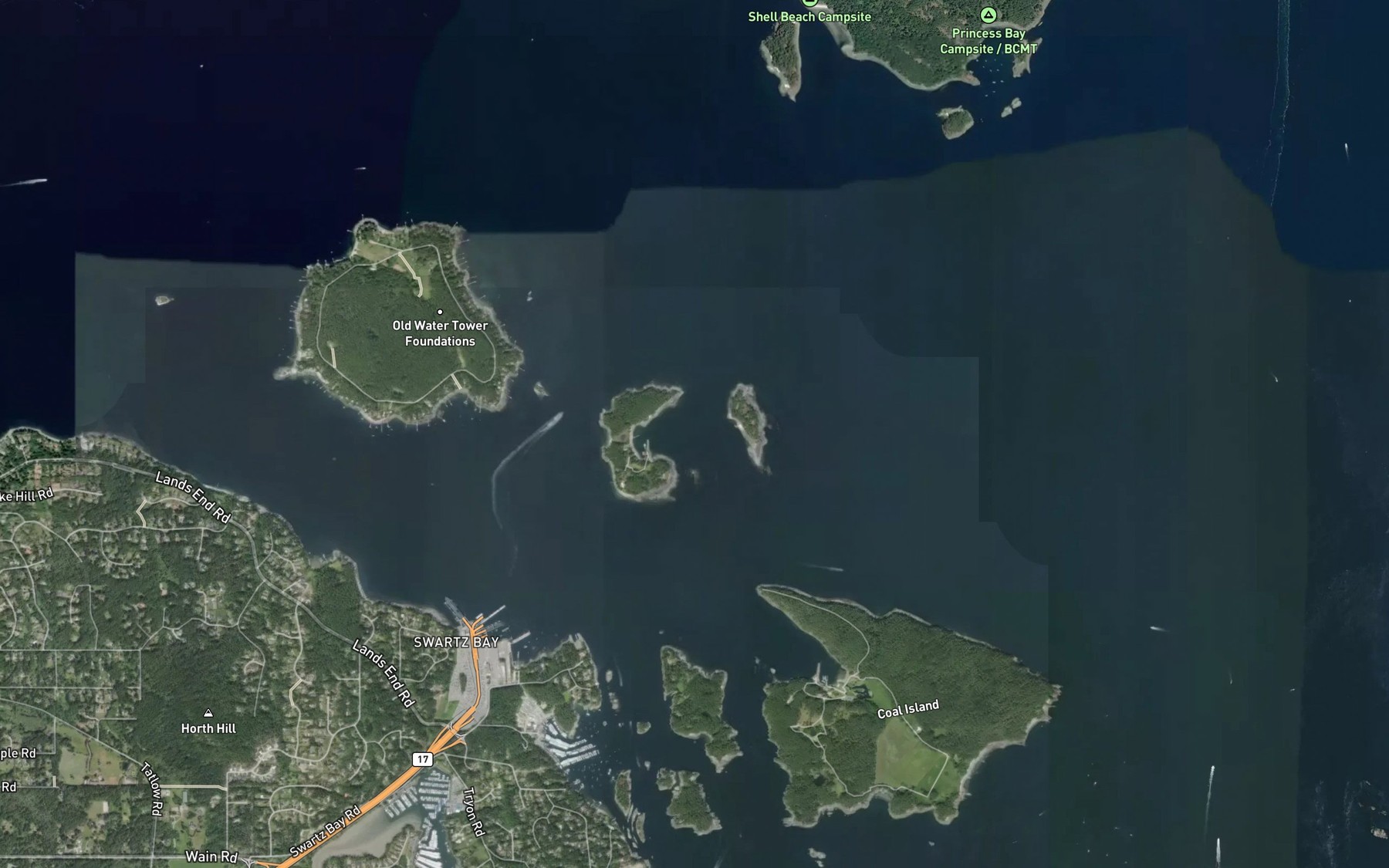 Satellite map of the Stranger Passage