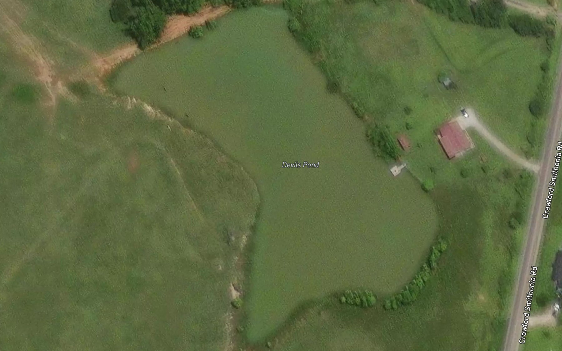 Satellite map of the Devils Pond