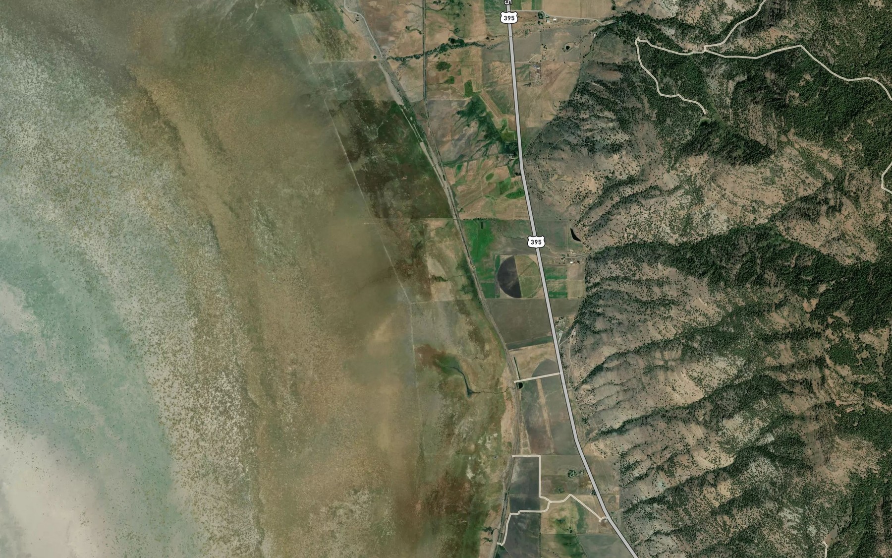 Satellite map of the Tandy Creek