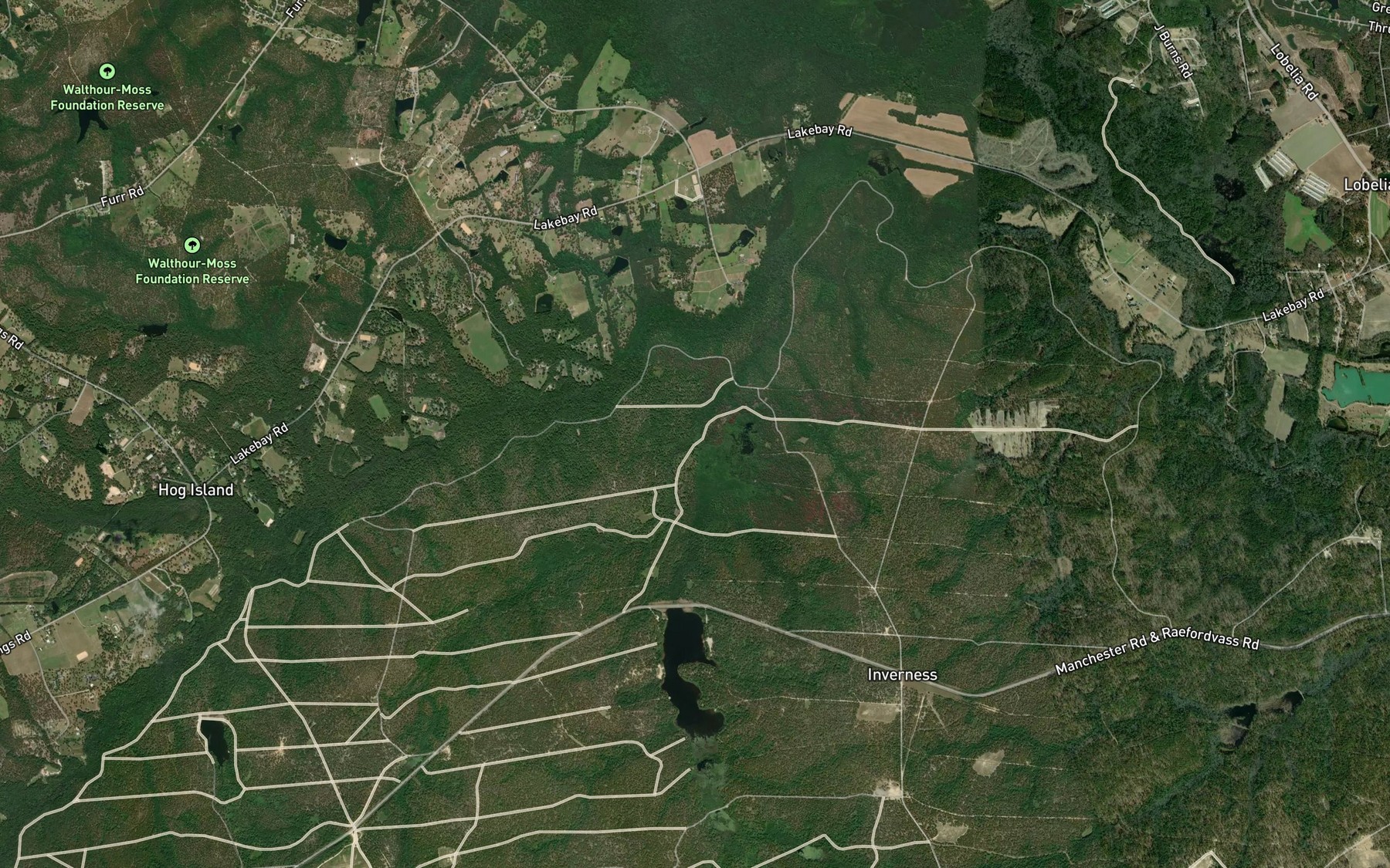 Satellite map of the Polecat Creek