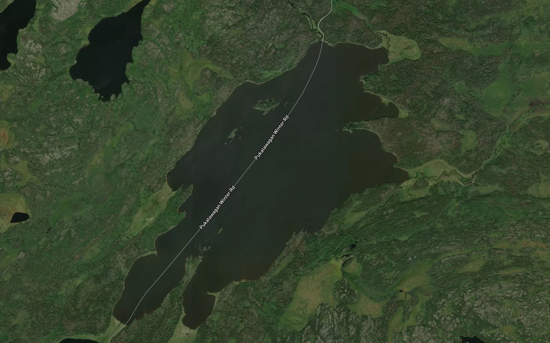 Satellite map of the Crow Lake