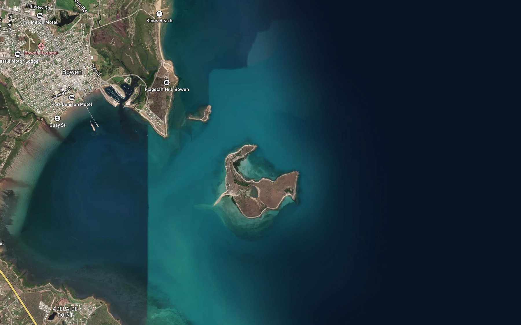 Satellite map of the Shoalwater Bay