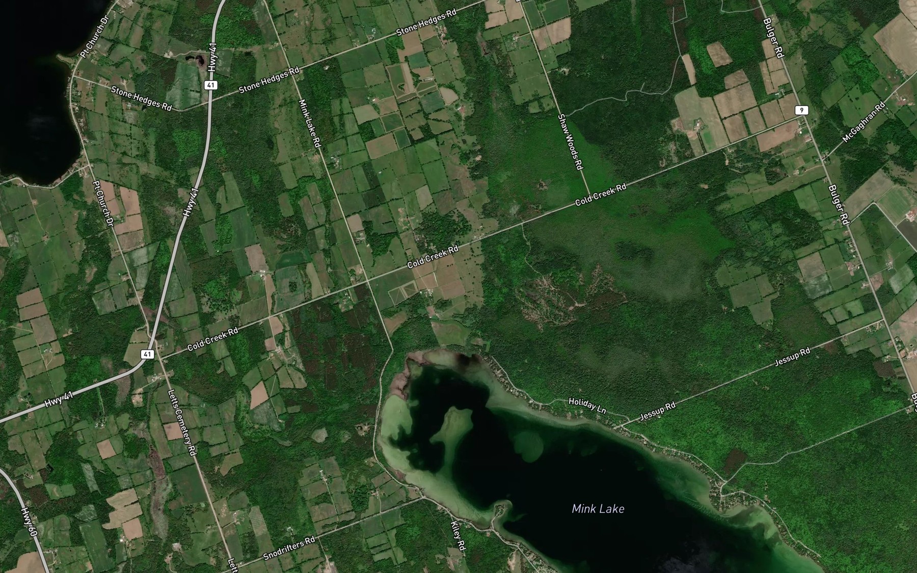 Satellite map of the Cold Creek