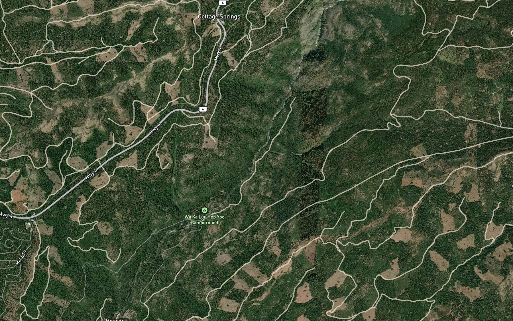 Satellite map of the Little Rattlesnake Creek