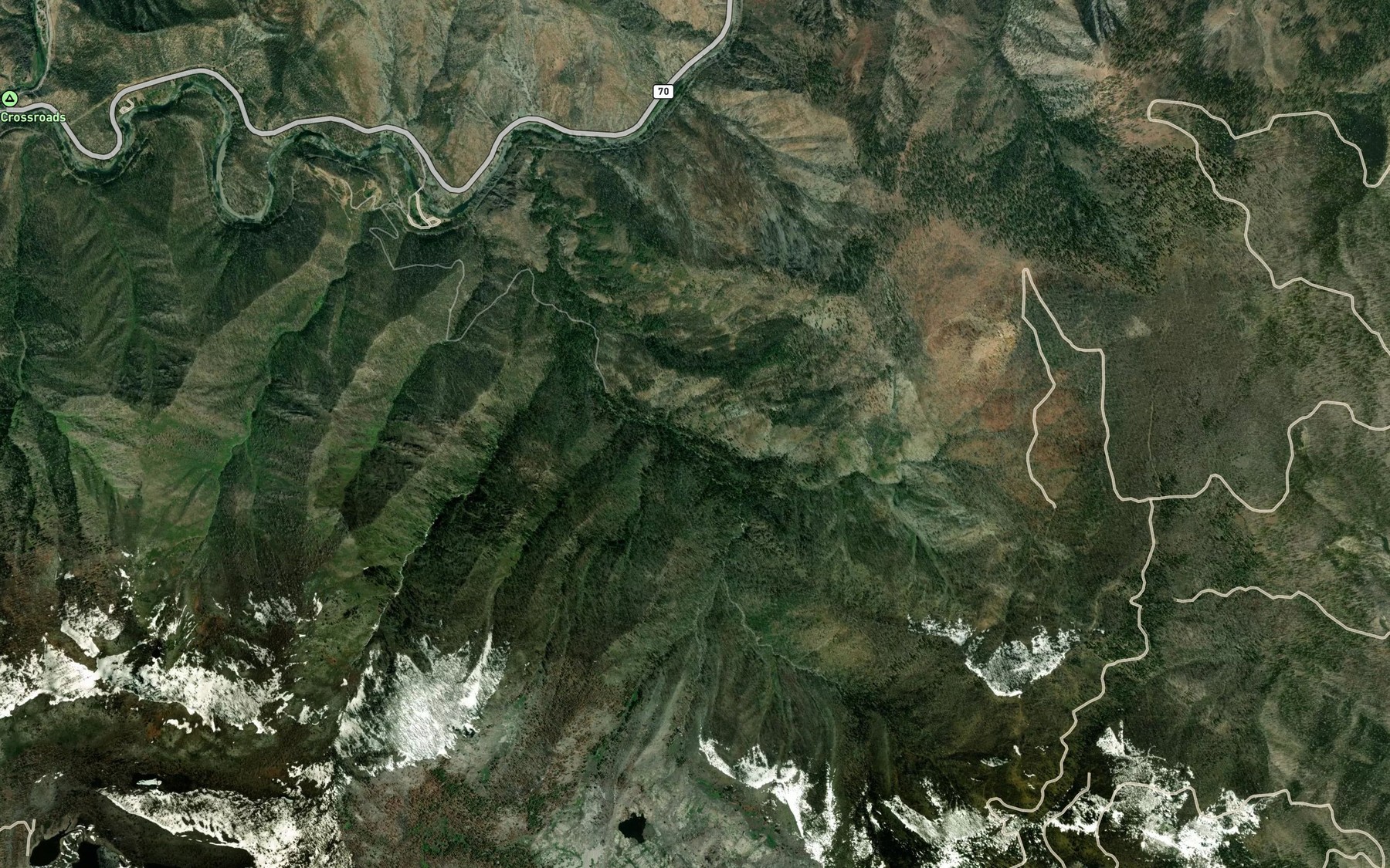 Satellite map of the Fales Creek