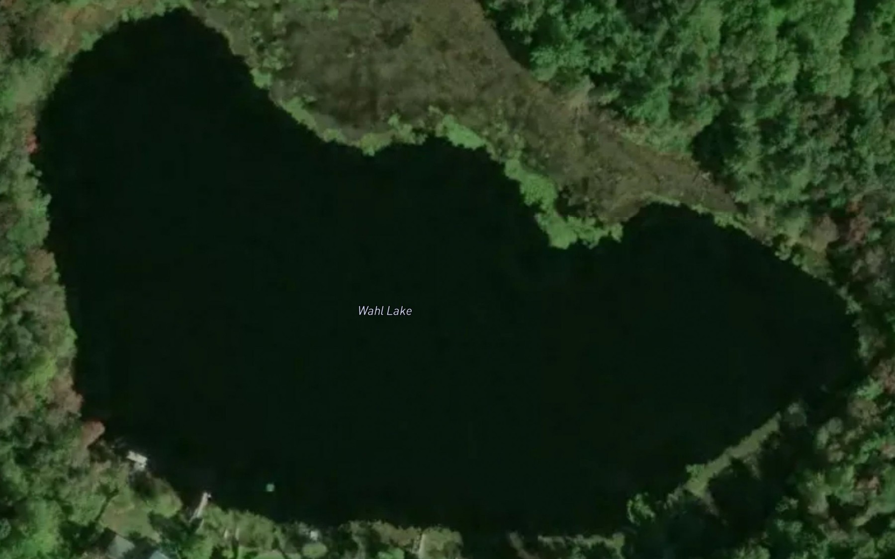 Satellite map of the Wahl Lake