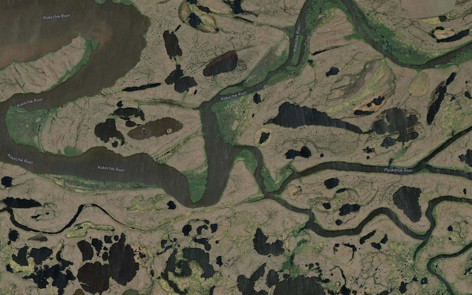 Satellite map of the Piyukenuk River