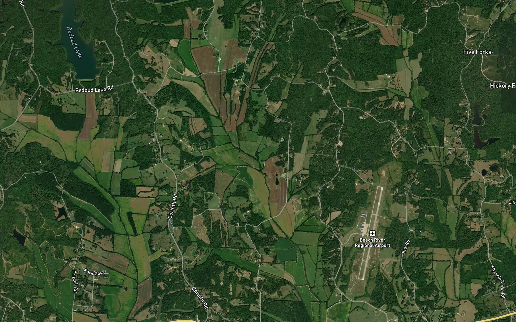 Satellite map of the Tubbs Spring Branch