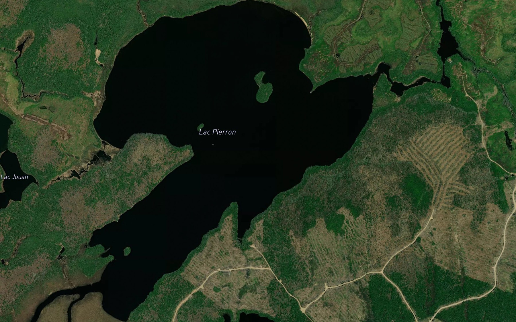 Satellite map of the Lac Pierron