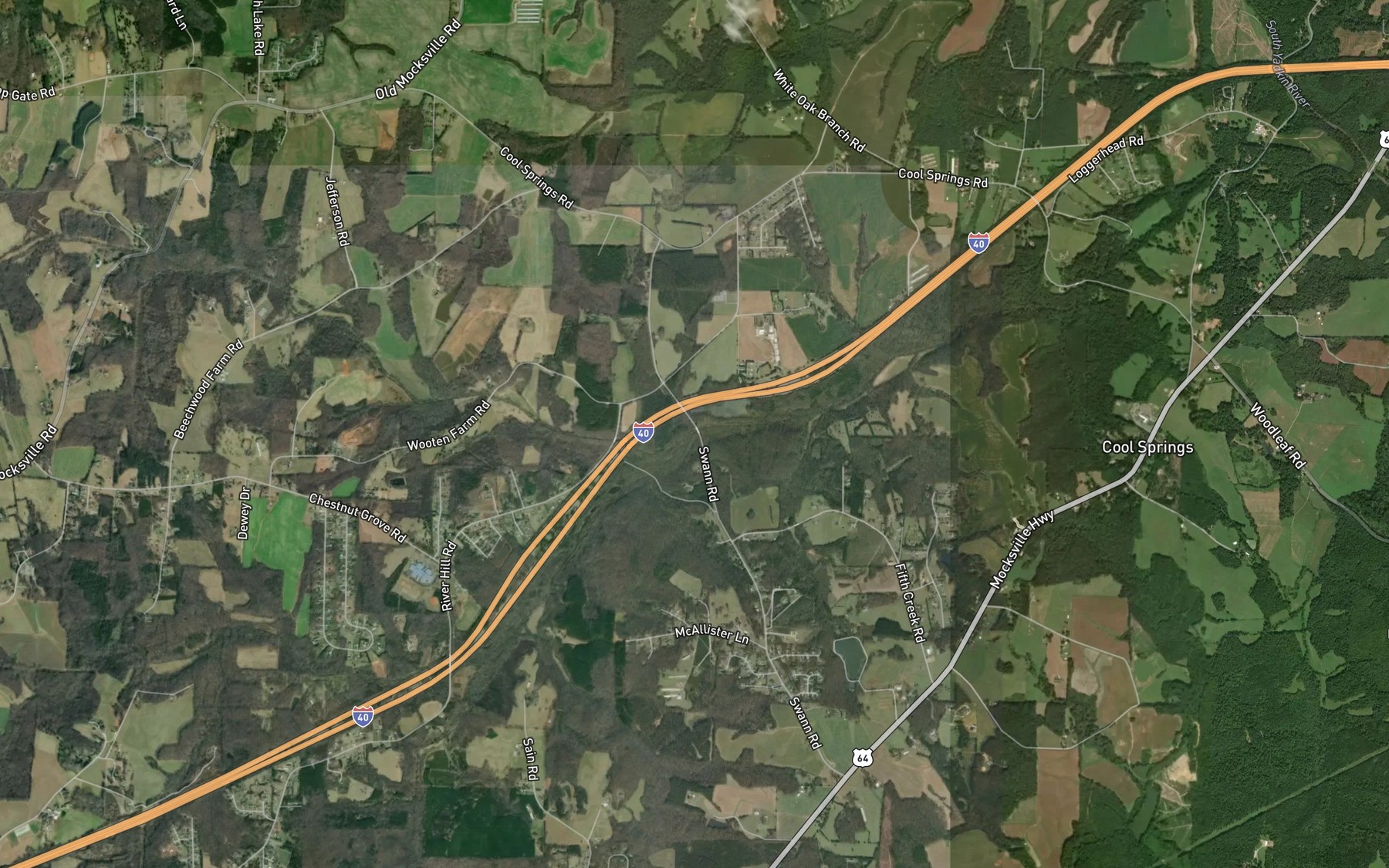 Satellite map of the Beaver Creek