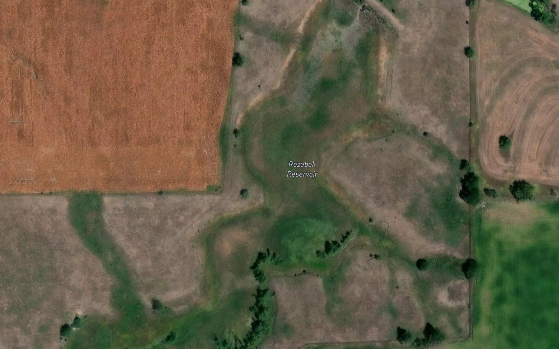 Satellite map of the Rezabek Reservoir