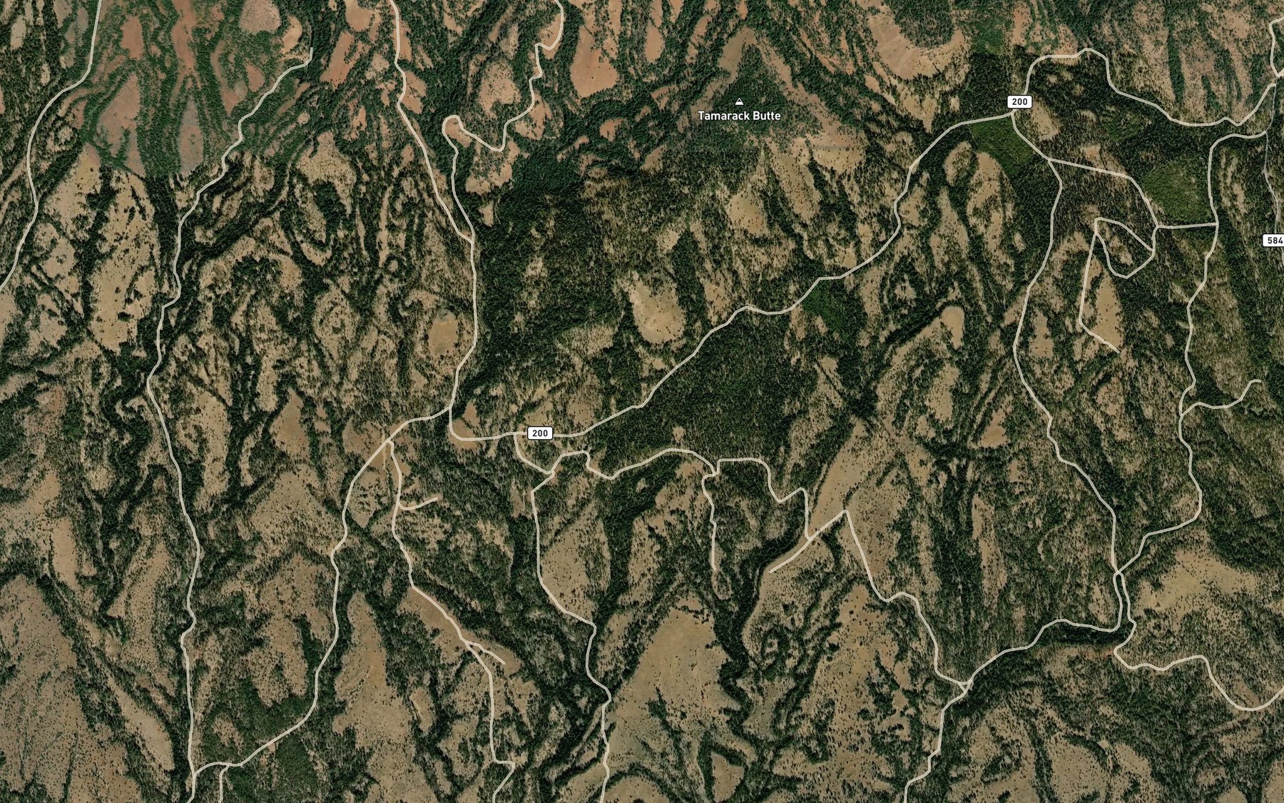 Satellite map of the Tamarack Butte Reservoir