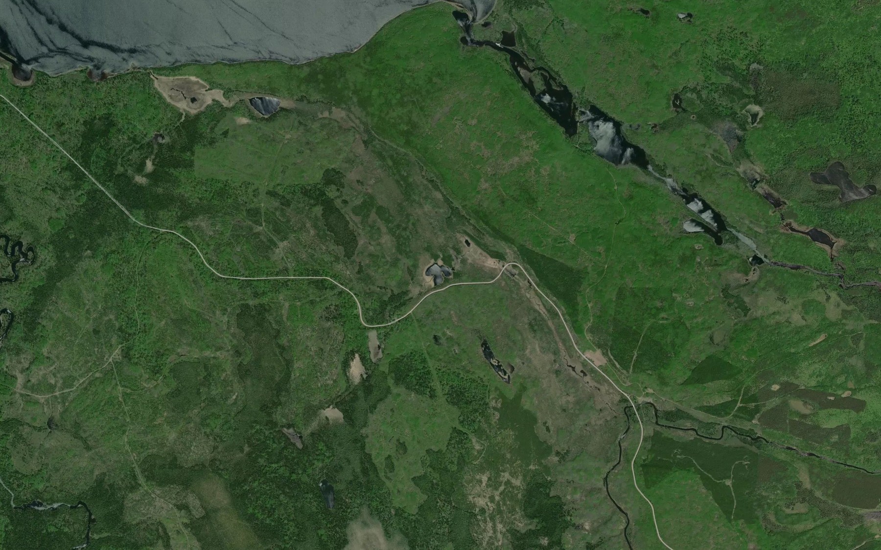 Satellite map of the Jam Lake