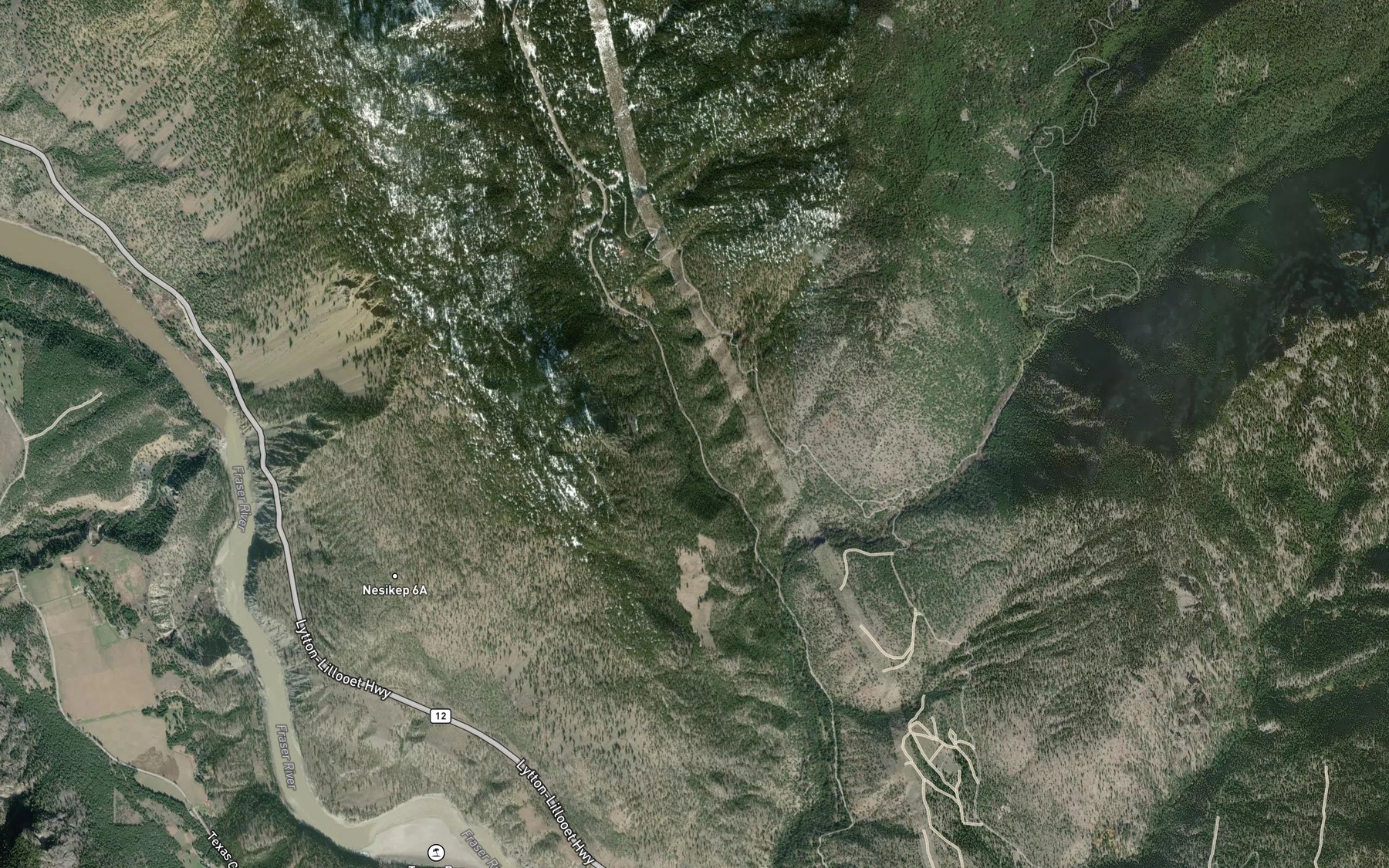 Satellite map of the Rough Creek