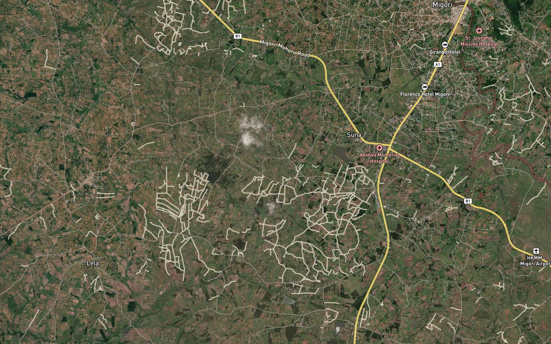 Satellite map of the Nyamangi