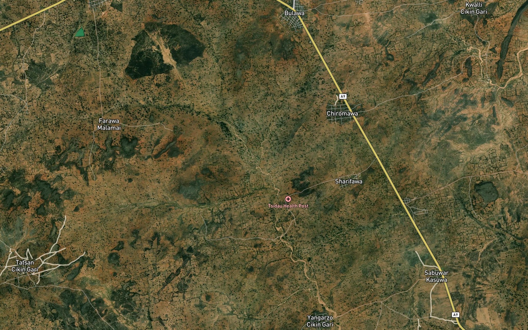 Satellite map of the River Farawa
