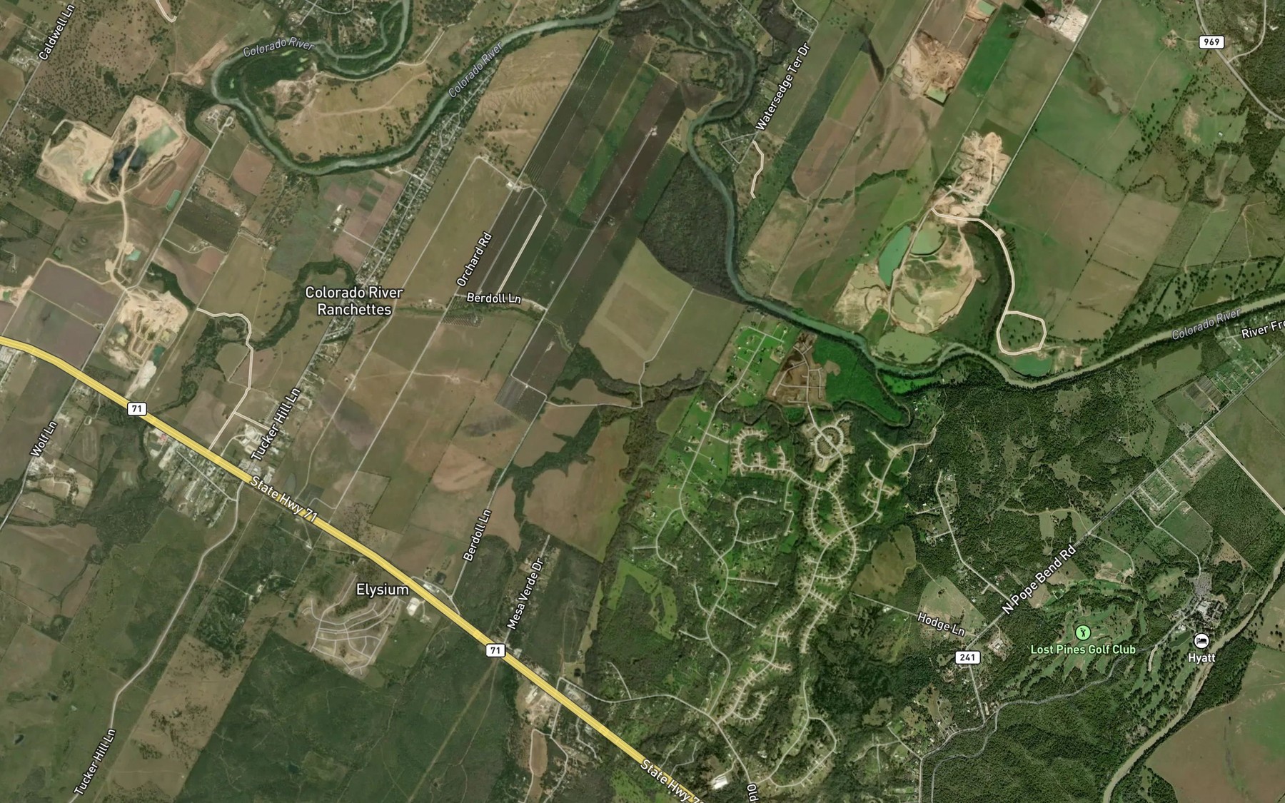 Satellite map of the Red Gully Creek