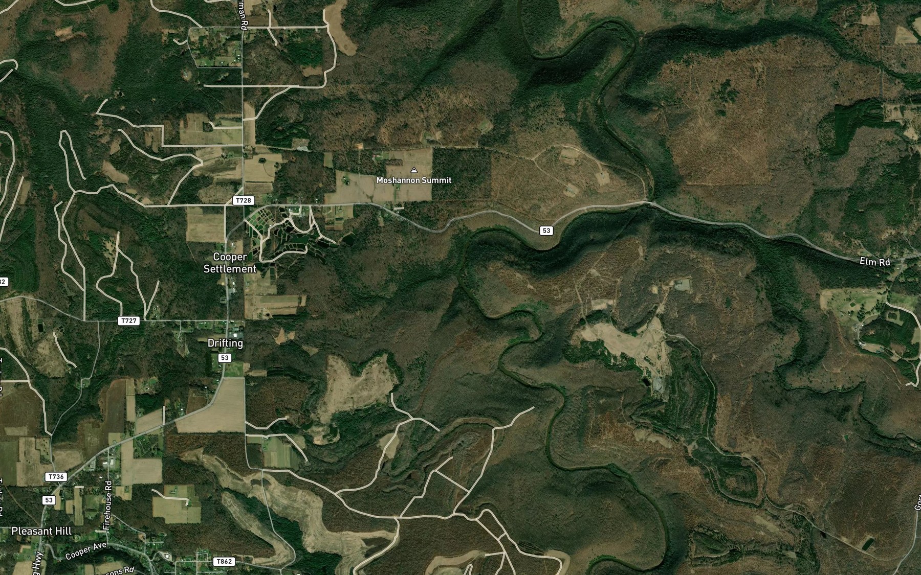 Satellite map of the Weber Run