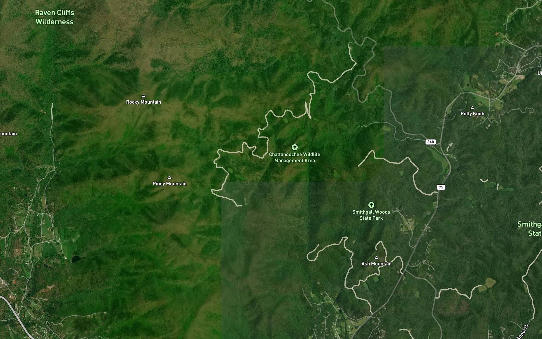 Satellite map of the Winkley Branch