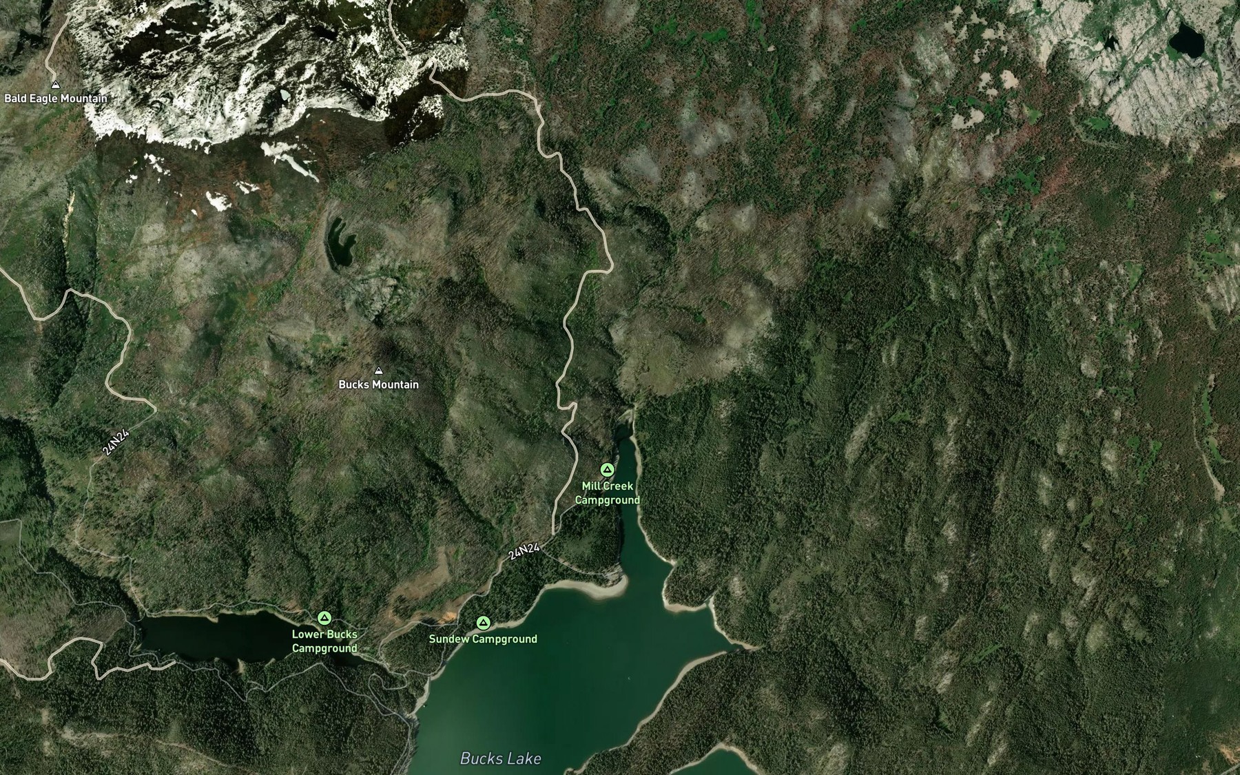 Satellite map of the Mill Creek