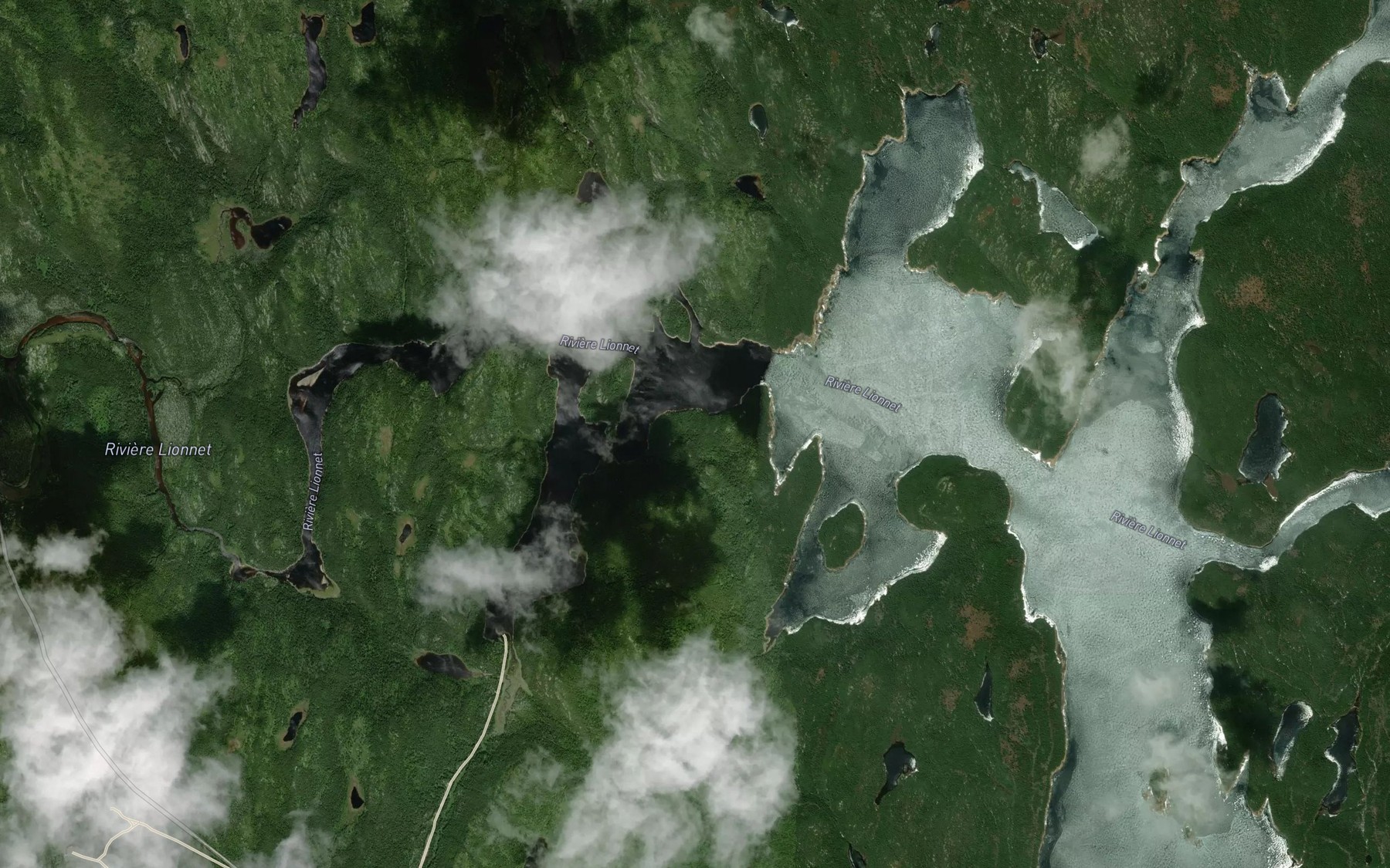 Satellite map of the Riviere Lionnet