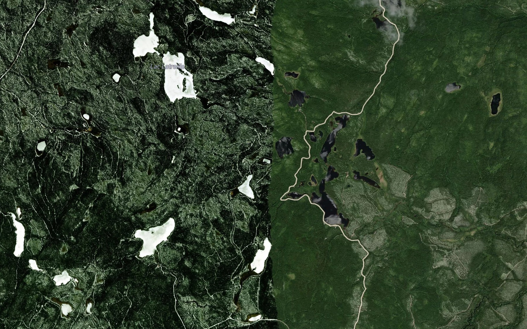 Satellite map of the Lac Hay