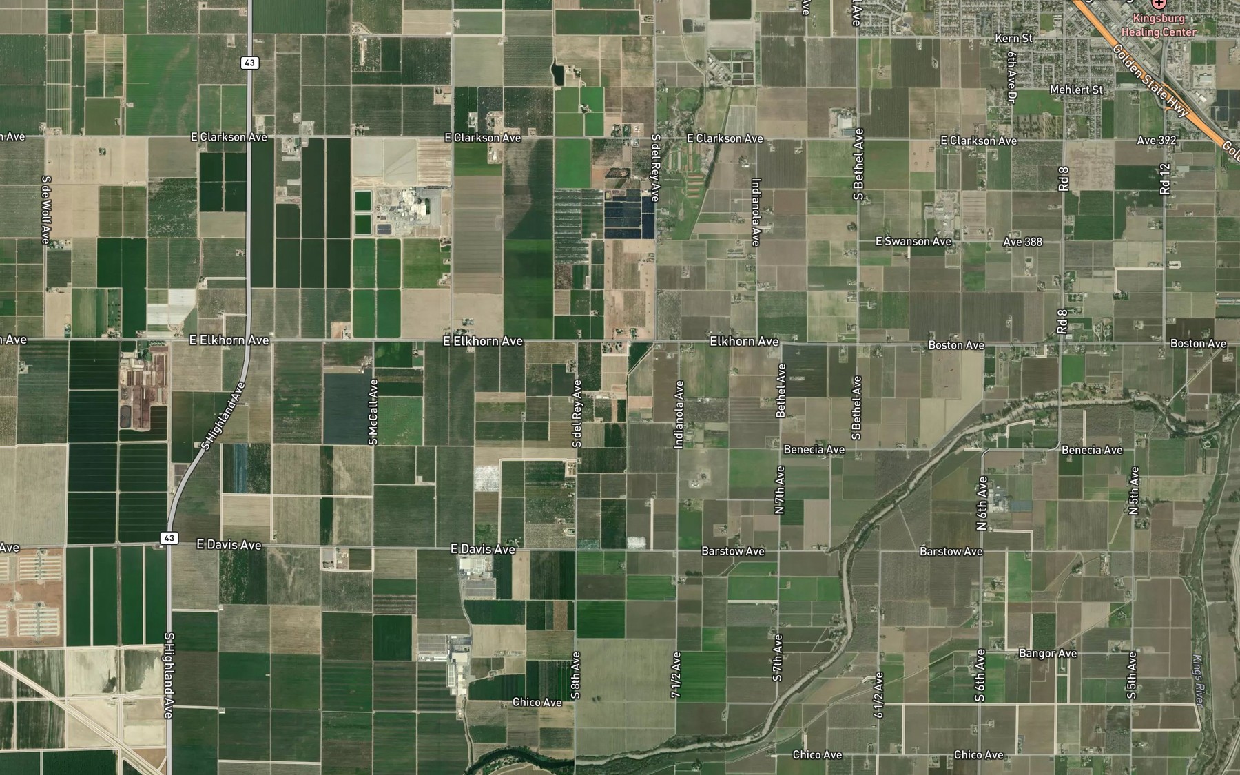 Satellite map of the Ward Drainage Canal