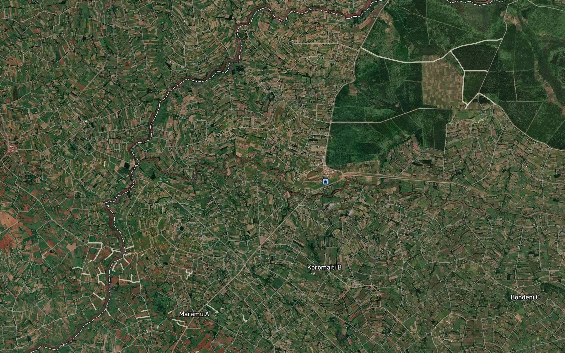 Satellite map of the Foaker Falls